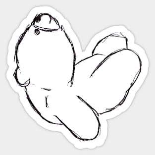 Smiley Bear Sit Ups Sticker